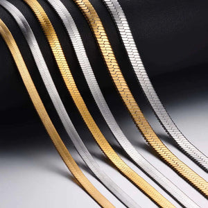 Stainless Steel Flat Snake Chain