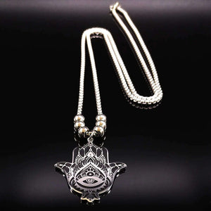 Stainless Steel Hamsa Necklace