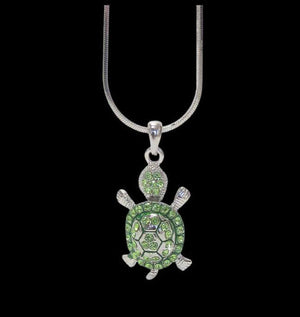 Rhinestone crystal turtle necklace