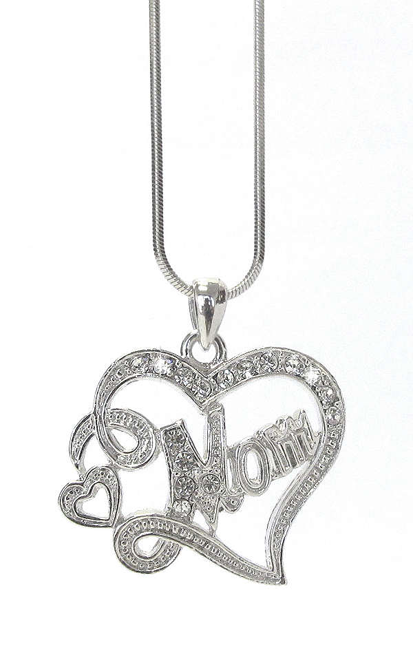 Mom  Sparkly Double Heart Design