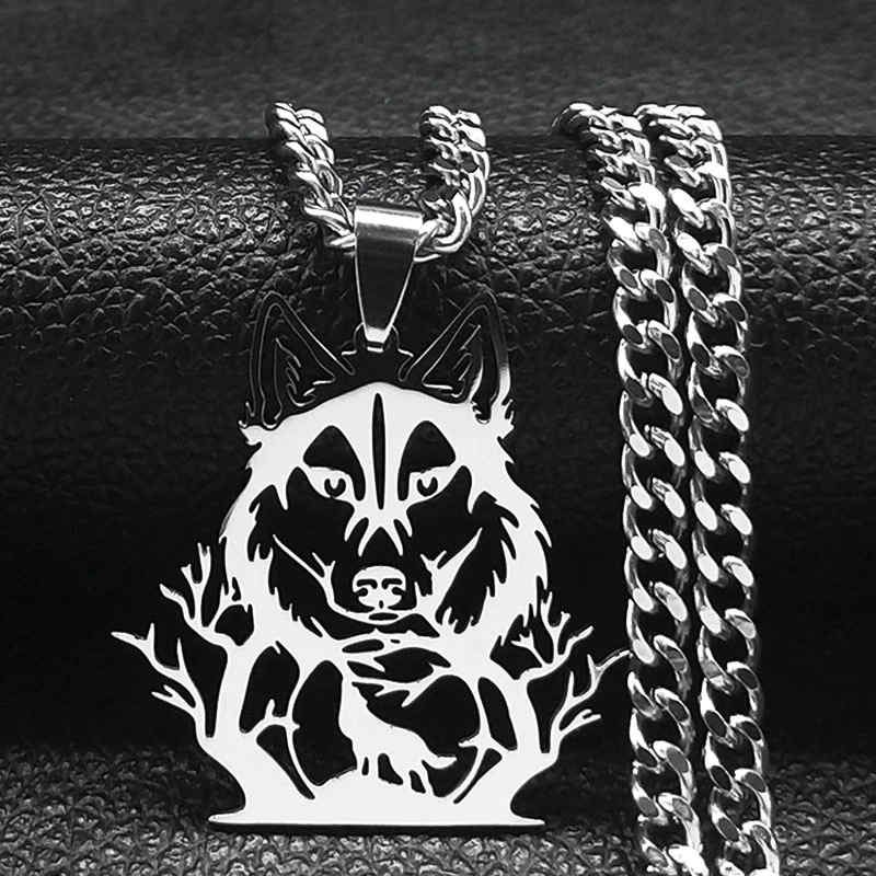 Wolf Stainless Steel Necklace