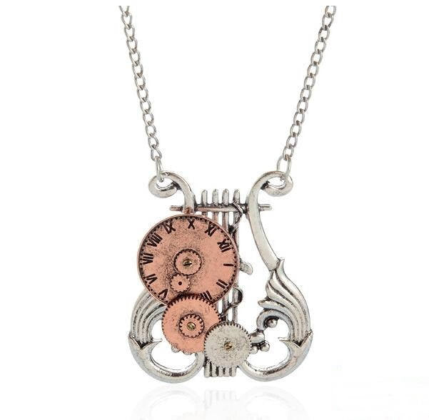 Steampunk Necklace - Musical theme with gears