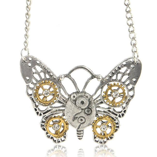 Butterfly Necklace Steampunk Style