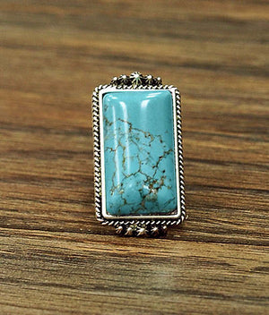 Natural Turquoise Adjustable Ring