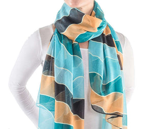 Turquoise gold and black Scarf