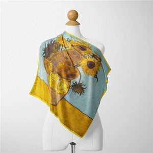 Sunflower silk scarf