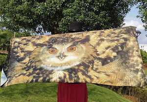Owl Scarf - Light Brown -  3D