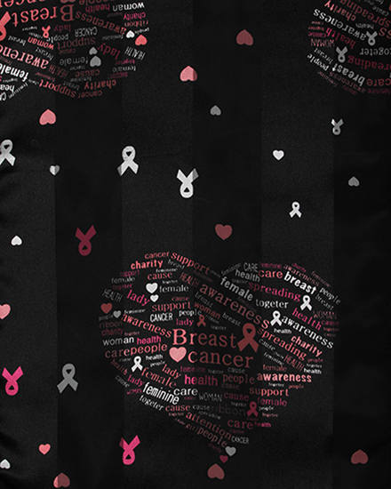 Breast Cancer word cloud scarf
