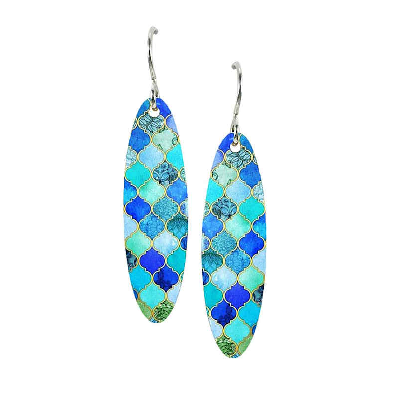 Blue Geometric Artista Earrings