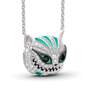 Rhinestone Cheshire Cat necklace